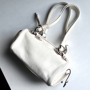 Marc Jacobs White Shoulder Bag Leather Double Handles Silver-tone hardware Italy